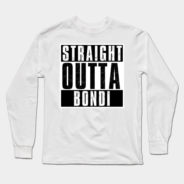 STRAIGHT OUTTA BONDI Long Sleeve T-Shirt by Simontology